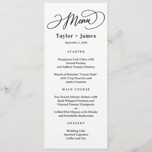 Special Day EDITABLE COLOR Wedding Menu Card