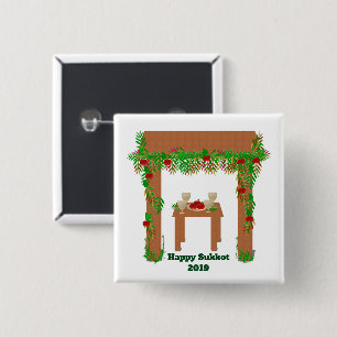 special day Happy Sukkot 15 Cm Square Badge