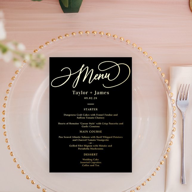 Special Day REAL FOIL Elegant Menu Card (Creator Uploaded)