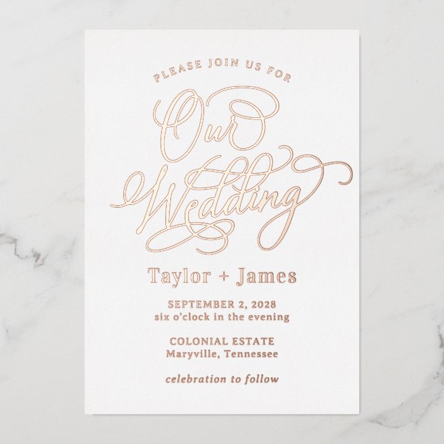 Special Day REAL FOIL Elegant Wedding Invitation (Front)