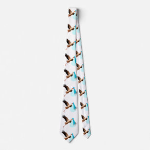 Special Delivery Baby Boy White Necktie