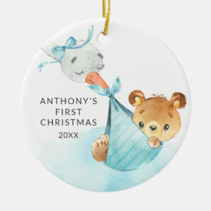 Special Delivery Baby's First Christmas Bear Ceramic Tree Decoration