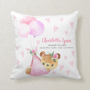 Special Delivery Bear Cub Baby Shower Cushion