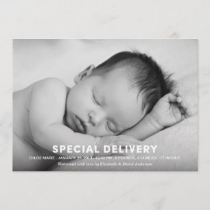 SPECIAL DELIVERY   BIRTH ANNOUNCEMENT