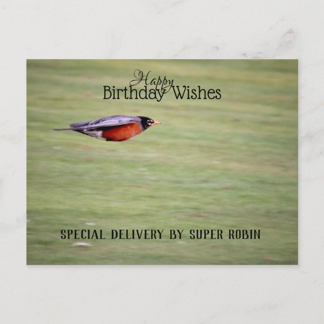Special Delivery Birthday Wishes Postcard (Front)