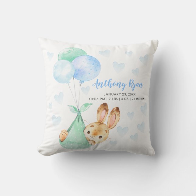 Special Delivery Bunny Rabbit Baby Shower Cushion (Front)