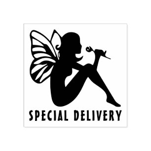 special delivery butterfly fairy rubber stamp