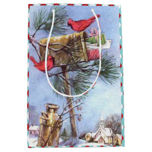 Special Delivery, Cardinals at a Snowy Mailbox  Medium Gift Bag