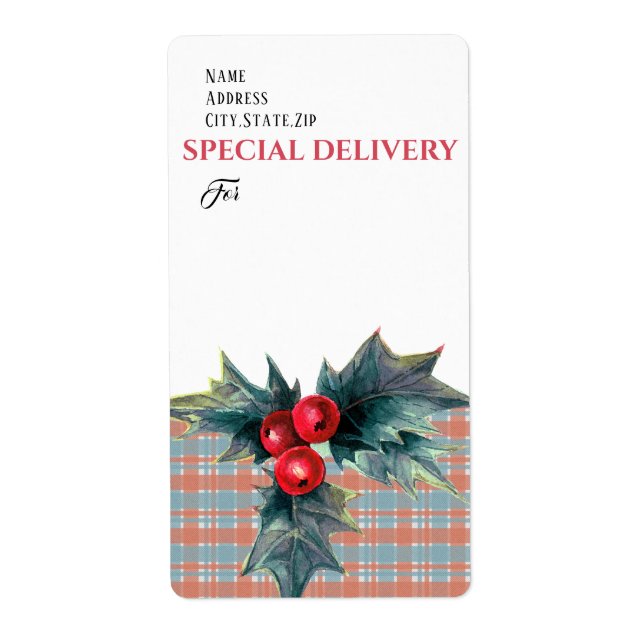 SPECIAL DELIVERY,  Chrimas Holly Sprig with Berrie (Front)