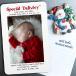 Special Delivery Christmas Baby Announcement Magnet<br><div class="desc">Special Delivery baby announcement christmas magnet with simple photo and ornate typographic design. Special Delivery is lettered in modern contemporary lettering and the photo template is set up for you to add your favourite photo. You can also add your personalised holiday greeting and there is further space for introducing your...</div>