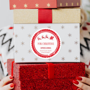 Special Delivery Christmas North Santa Pole Mail Classic Round Sticker