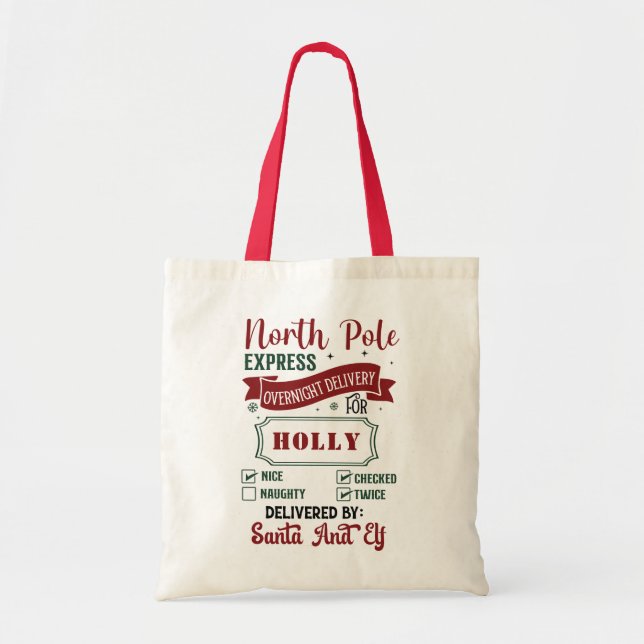 Special Delivery Christmas Santa Sack Tote Bag (Front)