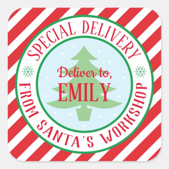 Special delivery Christmas sticker Zazzle.co.uk