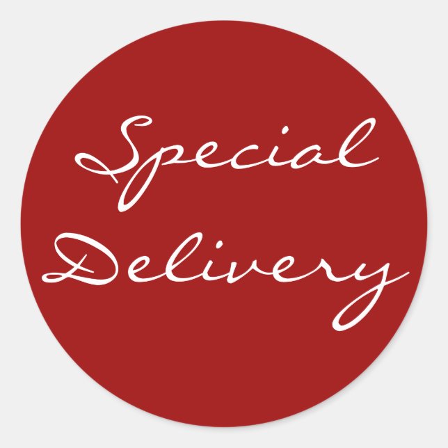 Special Delivery Christmas Sticker Red 2 (Front)