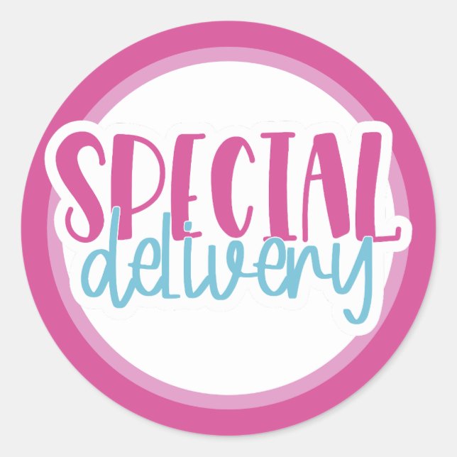 Special Delivery Classic Round Sticker (Front)