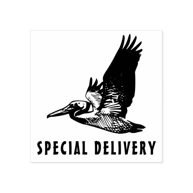 special delivery flying pelican rubber stamp (Imprint)