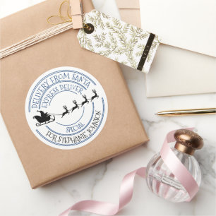 Special delivery form Santa Christmas gift Classic Round Sticker