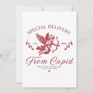 Special Delivery from Cupid Valentine Pregnant Mum Holiday Card