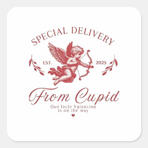 Special Delivery from Cupid Valentine Pregnant Mum Square Sticker