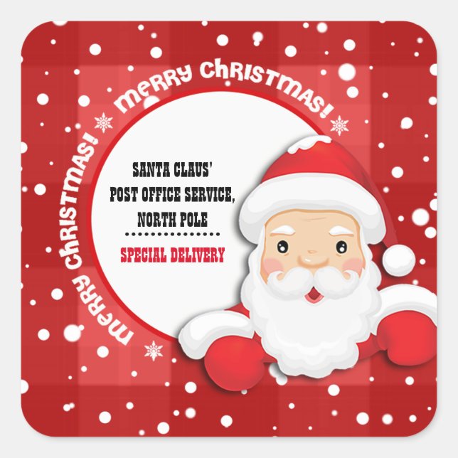 Special Delivery from North Pole Christmas Sticker (Front)