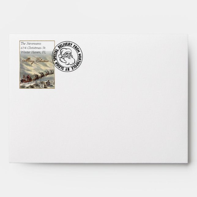 Special Delivery from Northpole by Sleigh Envelope (Front)