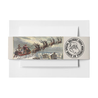Special Delivery from Northpole by Sleigh Invitation Belly Band