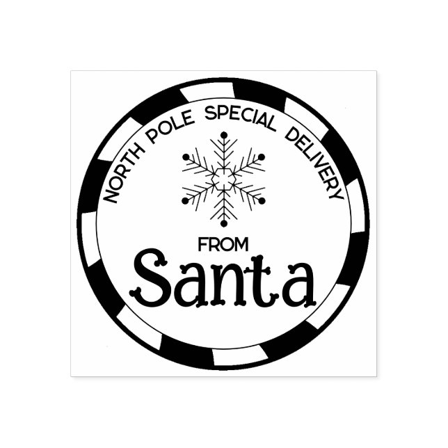 Special Delivery from Santa Christmas Seal Rubber Stamp (Imprint)