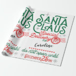 Special Delivery from Santa Claus Red & Green Wrapping Paper<br><div class="desc">The kids will love this wrapping paper that's especially personalised for them. Typography says SANTA CLAUS Special Delivery for (NAME). Do not open until December 25th. There are silver snowflakes all around and a Santa Claus postage stamp. Such a fun Christmas wrapping paper for the children in the family. Although...</div>