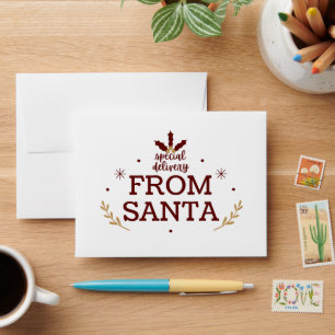 Special Delivery from Santa For Holiday Gift Cards Envelope
