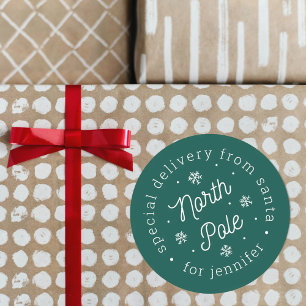 Special Delivery From Santa North Pole Christmas Classic Round Sticker