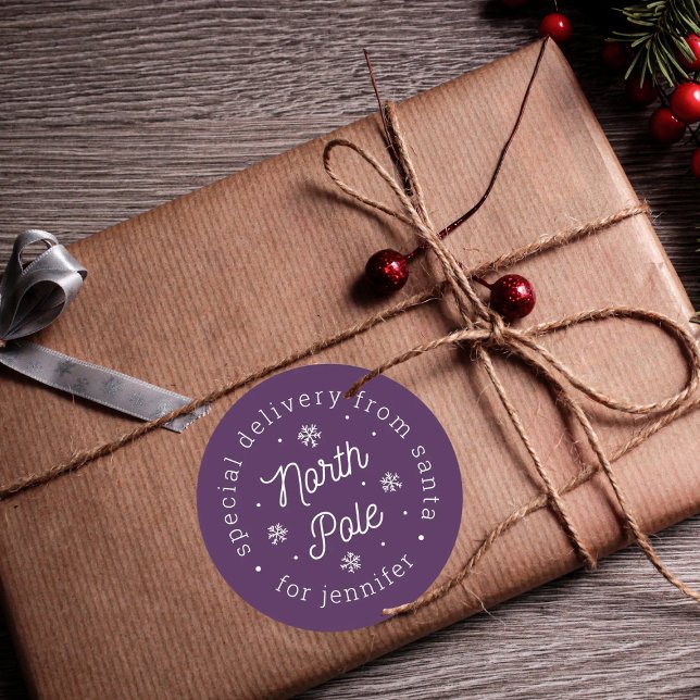 Special Delivery From Santa North Pole Christmas Classic Round Sticker (Creator Uploaded)
