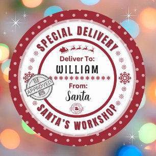 Special Delivery from Santa to Child Present Label