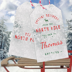 Special Delivery From The North Pole Snowy Icy Gift Tags