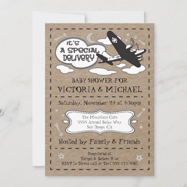 Special delivery Gender Neutral Baby Shower Invitation (Front)