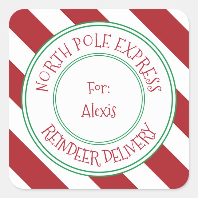 Special Delivery North Pole Christmas Gift Tag (Front)