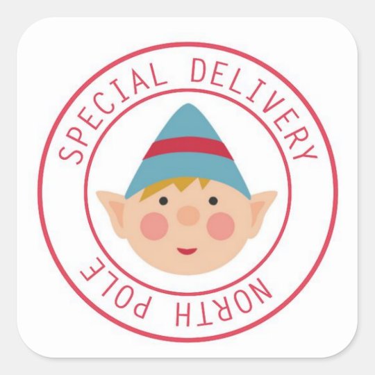 Special Delivery North Pole Elf Stickers Zazzle.co.uk
