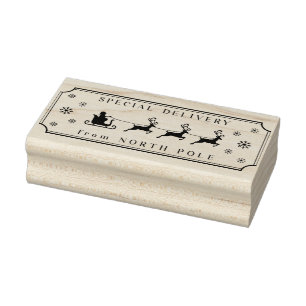 Special Delivery North Pole Rubber Stamp