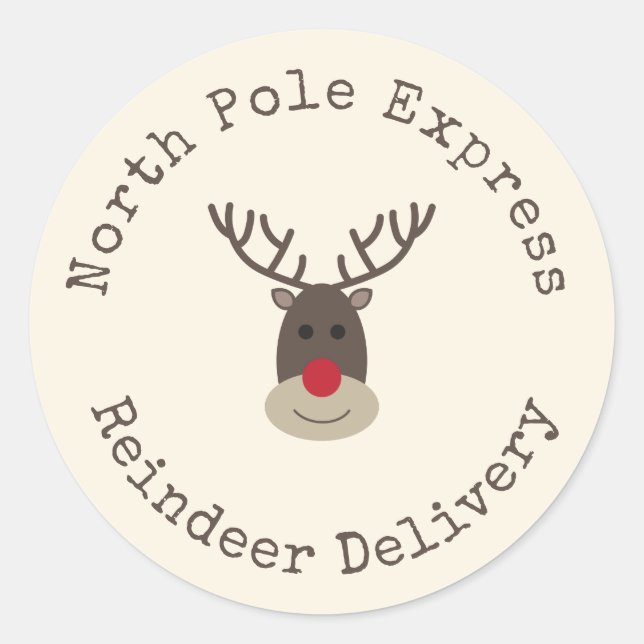Special Delivery North Pole Rudolph Gift Tag (Front)