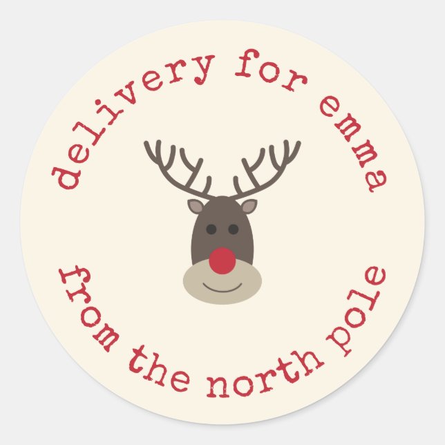 Special Delivery North Pole Rudolph Gift Tag  (Front)