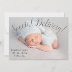 Special Delivery Photo Script Gender Neutral Birth Announcement