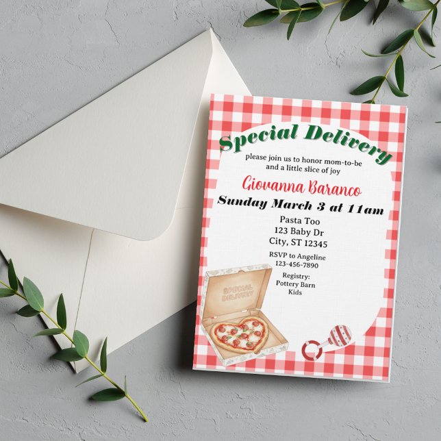 Special Delivery, Pizza Baby Shower Invitation (Creator Uploaded)