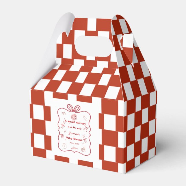 Special Delivery Pizza Baby Shower Party Favour Box (Front Side)