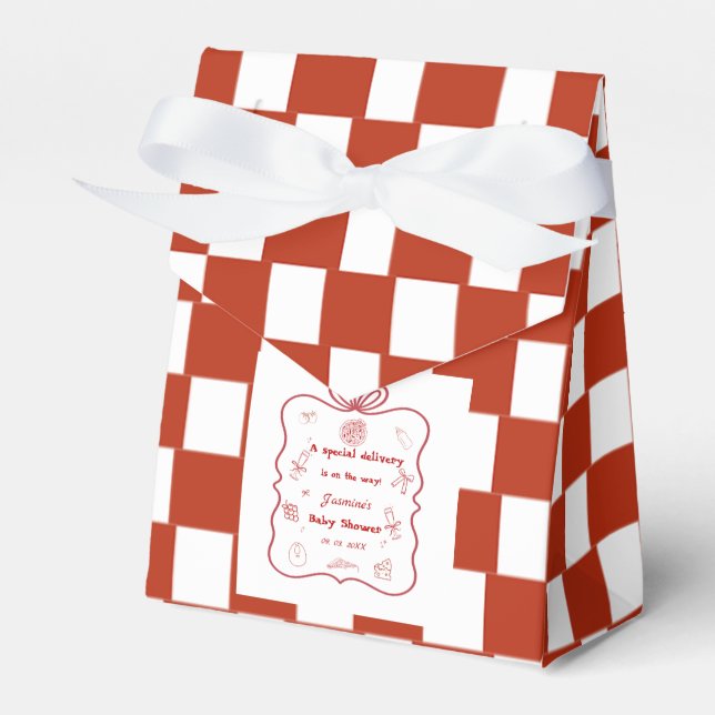 Special Delivery Pizza Baby Shower Party Favour Box (Front Side)