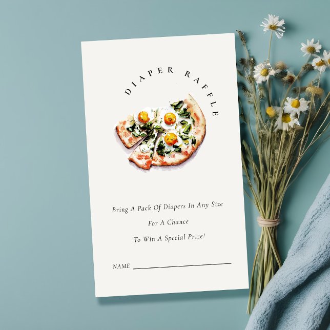 Special Delivery Pizza Diaper Raffle Baby Shower Enclosure Card (Creator Uploaded)