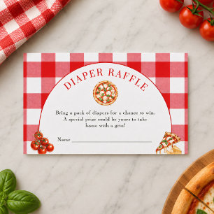 Special Delivery Pizza Italian Diaper Raffle Card