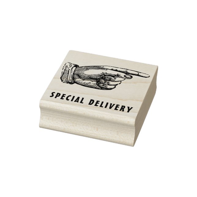 special delivery pointing finger rubber stamp (Stamp)