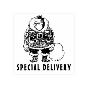 special delivery Santa Rubber Stamp