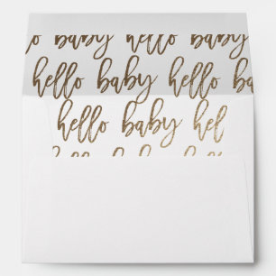 Special delivery script hello baby gold envelopes