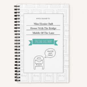 Special Delivery Snail Mail Personalised Notebook