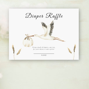 Special delivery stork diaper raffle enclosure card
